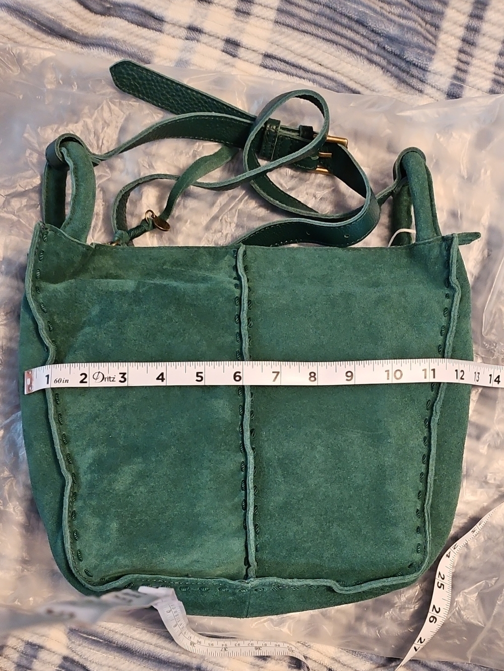 Los Feliz Leather Crossbody Pine Suede - Picture 9 of 10